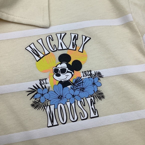 Disney Mens Short Sleeve Mickey Mouse Polo Striped Size Large NWT - Picture 4 of 6